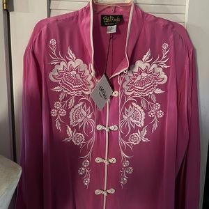 Women’s plus size bob mackie embroidered top